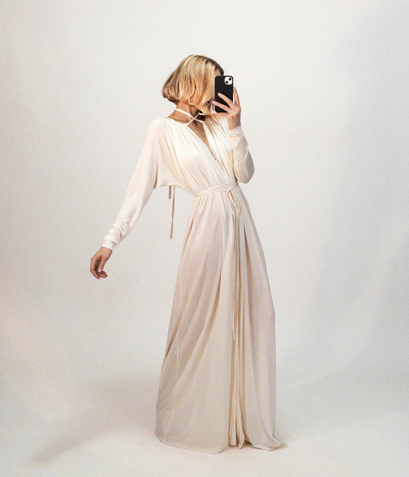 Long Sleeve Gown in Silk Jersey | Pre-Fall 24 | Salon 1884