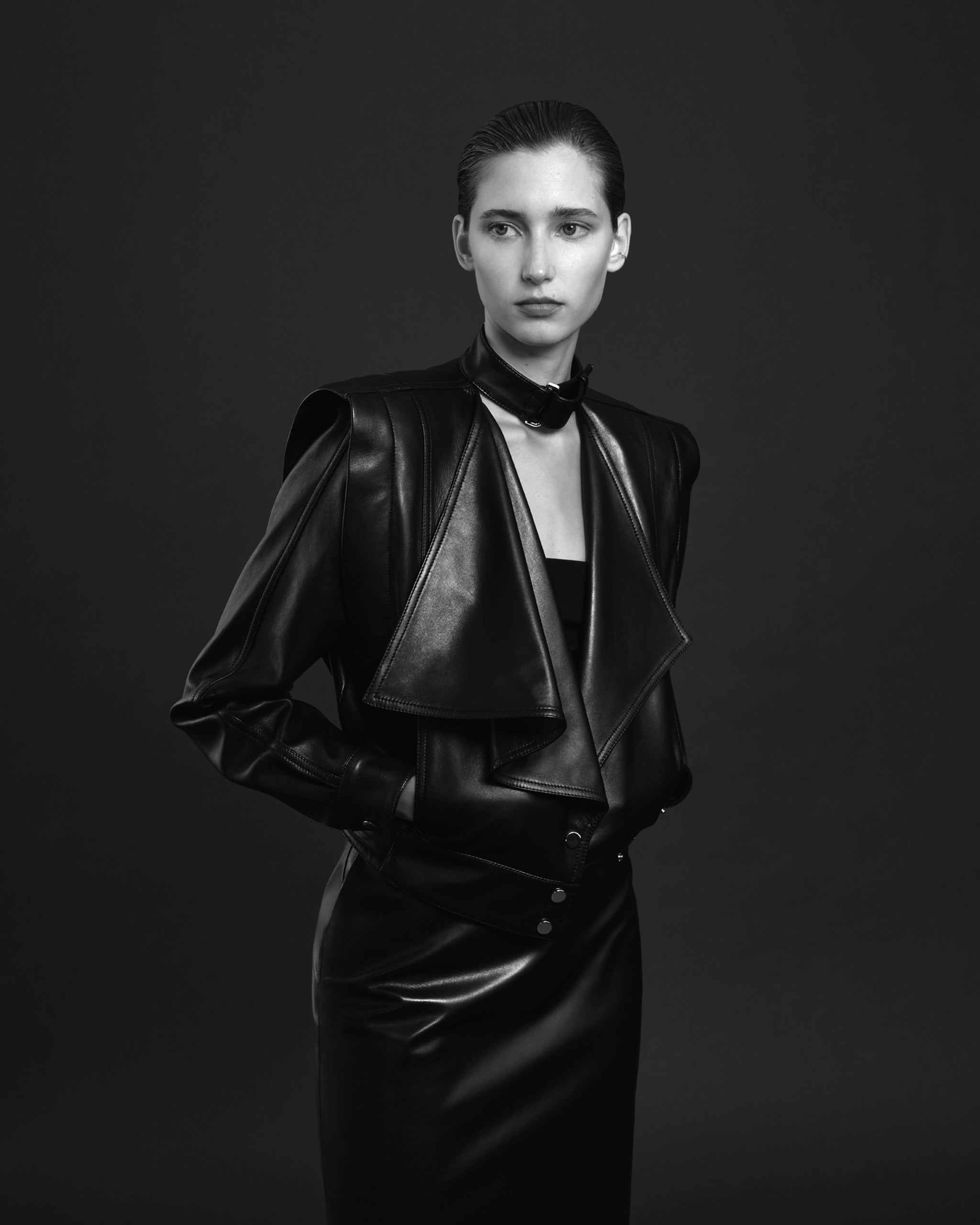 ZITTEL JACKET AND SERNA SKIRT IN LAMBSKIN | Spring Summer 24 | Salon 1884